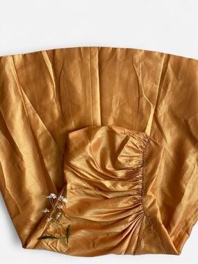 Y2K beaded tangerine prom dress